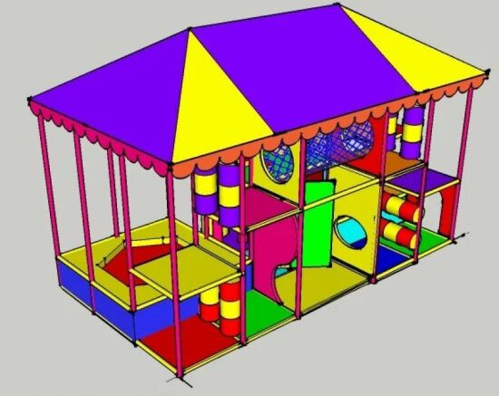 Дитячий лабіринт "Спрот 2" 5,9х3,16х3м з батутом — фото 4