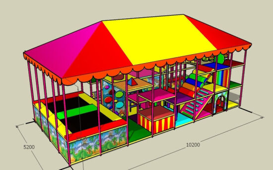Ігровий лабіринт "Чудо Максі" з 2-ма батутами 10,2 x 5,4 x 5 м — фото 1