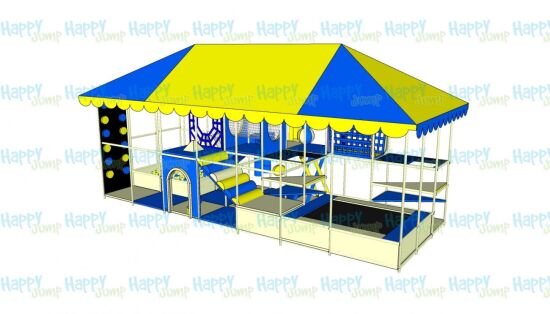 Лабиринт желто-голубой 7 х 3 х 3 м — фото 1