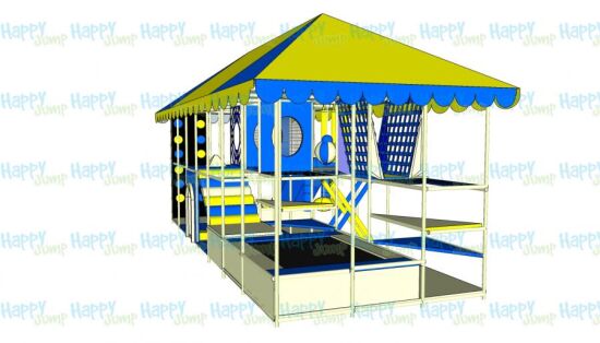 Лабиринт желто-голубой 7 х 3 х 3 м — фото 3