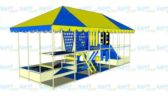 Лабиринт желто-голубой 7 х 3 х 3 м — фото 5