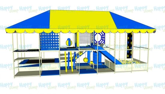 Лабиринт желто-голубой 7 х 3 х 3 м — фото 6