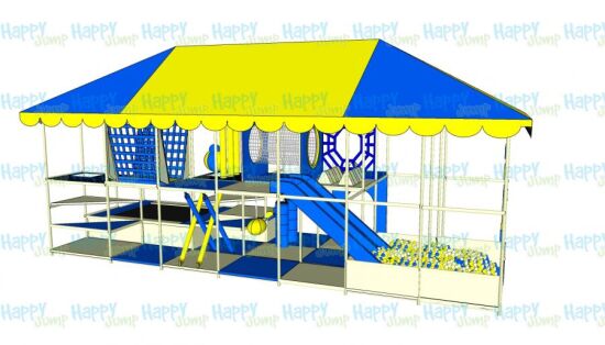 Лабиринт желто-голубой 7 х 3 х 3 м — фото 7