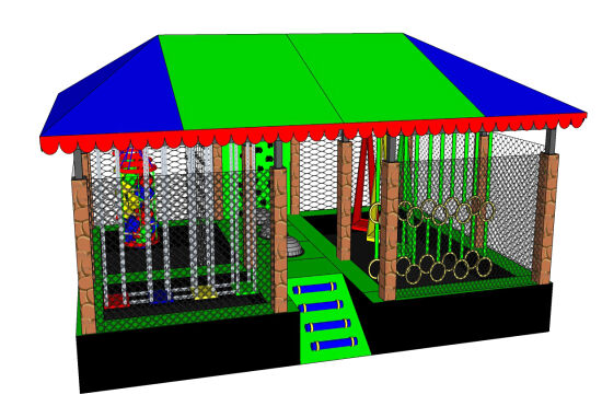 Ниндзя-парк с крышей для улицы — фото 1