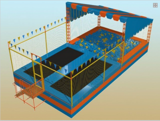 Парковий атракціон батут з поролоновою ямою 10х6х5,5м — фото 2