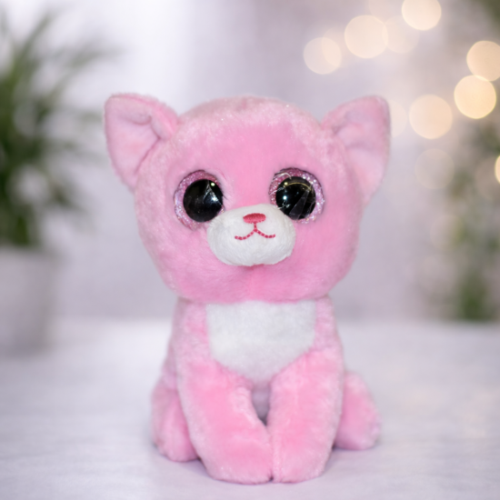 Рожеве великооке кошеня 8 дюймів — фото 1